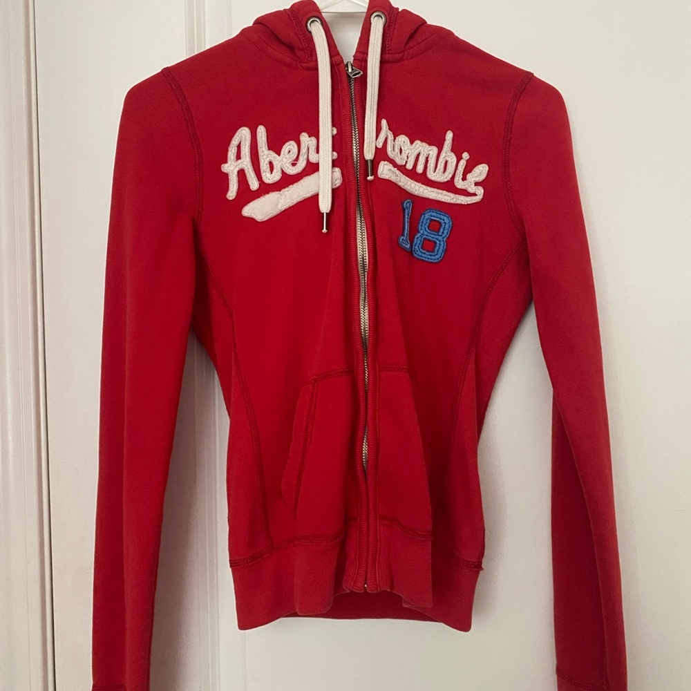 Abercrombie Red Zip-Up Hoodie